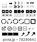 矢印、ボタン、チェック、アイコンセット 78280641