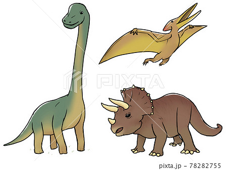 3種類の恐竜のイラスト素材 7755