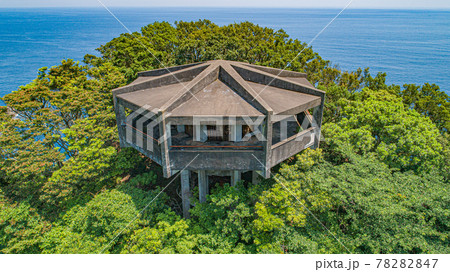千羽海崖ロープウェイ跡【千羽展望台】　ドローン空撮 78282847