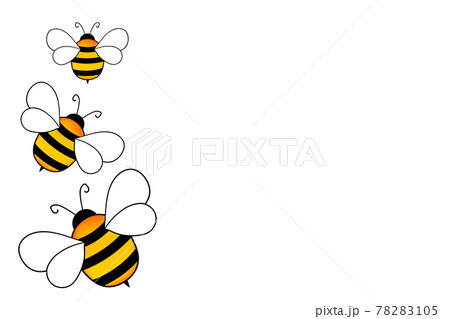 Cartoon cute bee mascot. Merry bee with an empty table. Small wasp. Vector character. Insect icon. Holiday template design for invitation, cards, wallpaper, school, kindergarten. Copy space Cartoon cute bee mascot. Merry bee with an empty table. Small wasp. Vector character. Insect icon. Holiday template design for invitation, cards, wallpaper, school, kindergarten. Copy space 78283105