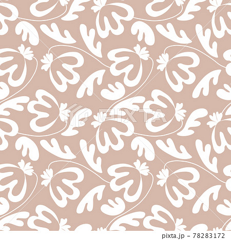 Seamless floral pattern based on traditional folk art ornaments. Modern flowers on color background. Scandinavian style. Sweden nordic style. Vector illustration. Simple minimalistic pattern 78283172