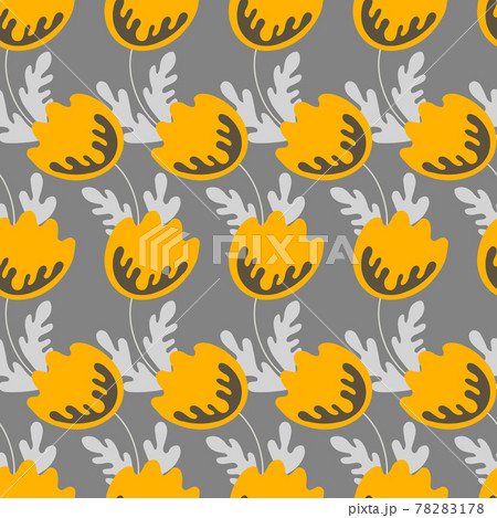 Seamless floral pattern based on traditional folk art ornaments. Colorful flowers on light background. Scandinavian style. Sweden nordic style. Vector illustration. Simple minimalistic pattern 78283178