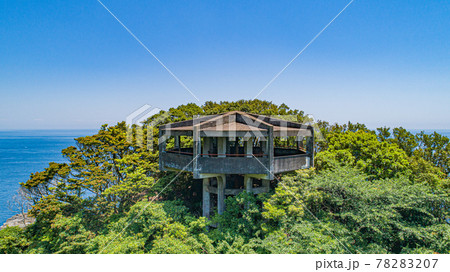 千羽海崖ロープウェイ跡【千羽展望台】　ドローン空撮 78283207