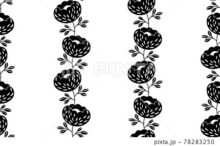 Seamless black and white pattern based on traditional folk art ornaments. Modern floral flowers background. Scandinavian style. Sweden nordic style. Vector illustration. Simple minimalistic pattern Seamless black and white pattern based on traditional folk art ornaments. Modern floral flowers background. Scandinavian style. Sweden nordic style. Vector illustration. Simple minimalistic pattern 78283250