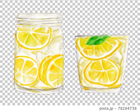 Watercolor illustration of lemon water 78284738