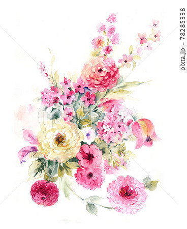 透明水彩 水彩画 花 78285338