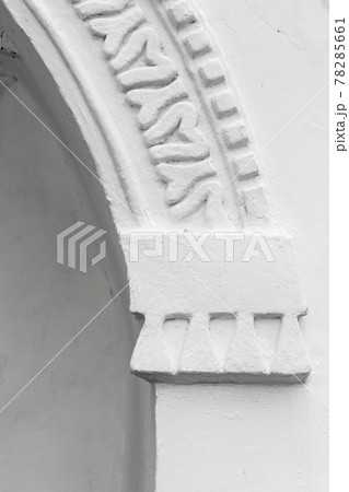 Arch in a white wall. Ancient Russian temple Arch in a white wall. Ancient Russian temple 78285661