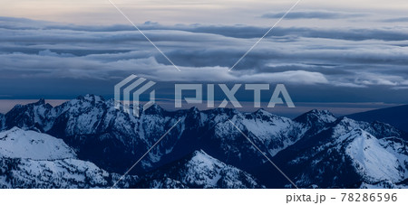 Aerial View from Airplane of Canadian Mountain Landscape 78286596
