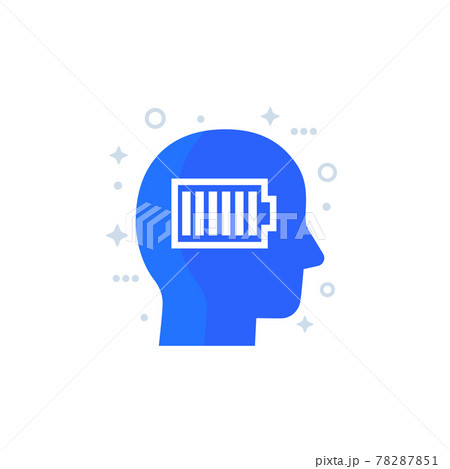 full energy icon with head and battery 78287851