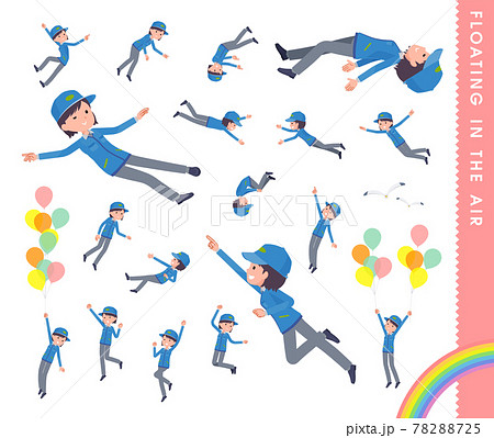 空中に浮かぶ配送員女性のセット 空中に浮かぶ配送員女性のセット 78288725