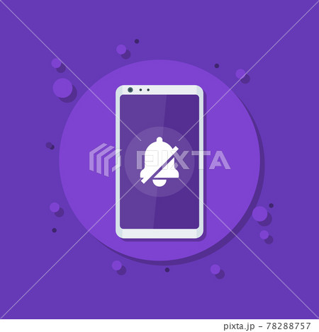 Notifications off icon with a phone, vector 78288757