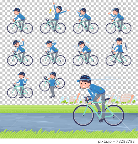 一組騎公路自行車的女送貨員 78288788