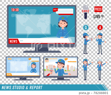 一組出現在新聞節目中的女性送貨員 一組出現在新聞節目中的女性送貨員 78288801