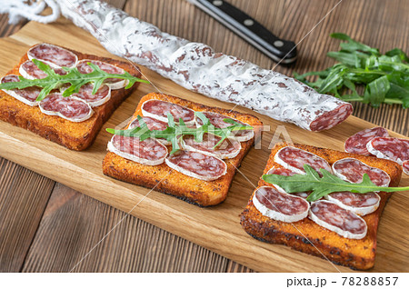 Toasts with fuet 78288857