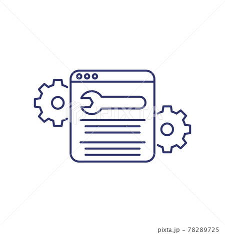 website maintenance line vector icon on white website maintenance line vector icon on white 78289725