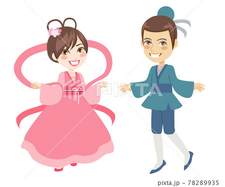 Tanabata couple Orihime and Hikoboshi. Japanese  festival celebration 78289935