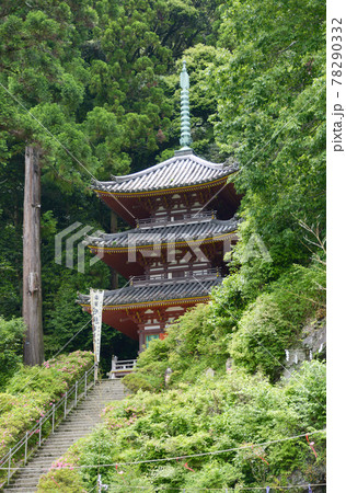 松尾寺 三重塔 奈良県大和郡山市の写真素材