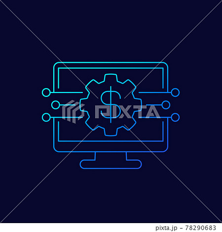 money management, financial audit line vector icon 78290683
