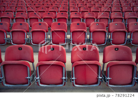 empty seats without spectators in the stadium 78291224