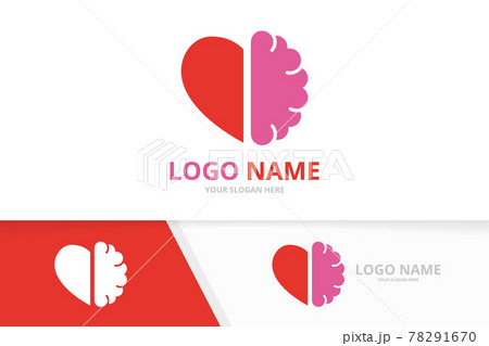 Vector brain and heart logo combination. Urinary tract logotype design template. 78291670