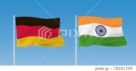 インドとドイツの国旗のイラスト素材