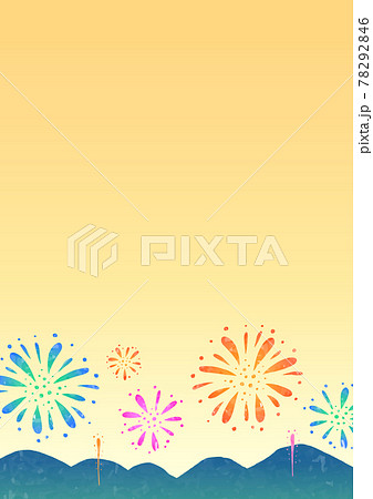空の打ち上げ花火グラデーション背景イラスト 縦 スペース上のイラスト素材 空の打ち上げ花火グラデーション背景イラスト 縦 スペース上のイラスト素材