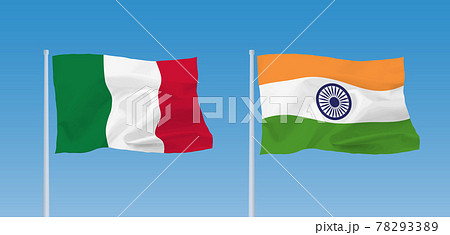 インドとイタリアの国旗