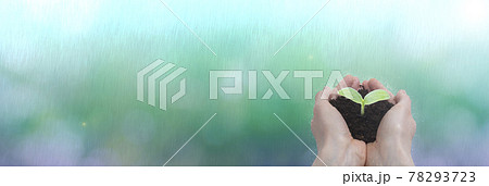 概念：エコロジー（苗を植えて森を育てる）、森林を守る、環境を守る、小さなことを大きく育てる 78293723