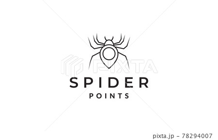 spider with pin map location logo symbol vector icon illustration graphic design 78294007