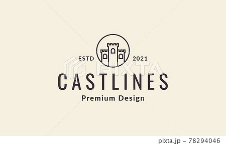 hipster castle lines logo symbol vector icon illustration graphic design 78294046