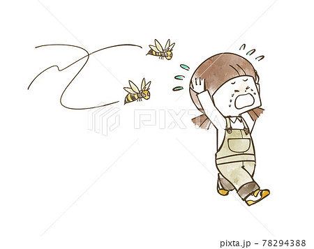 蜂に襲われている女の子 蜂に襲われている女の子 78294388