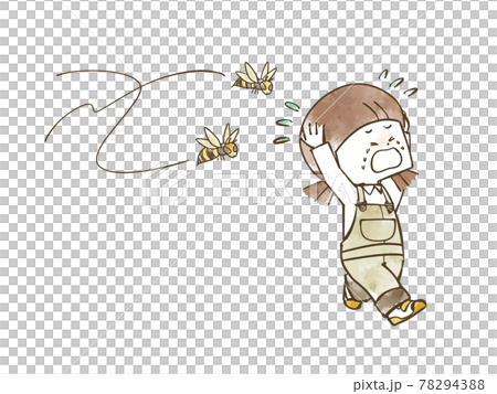 蜂に襲われている女の子 蜂に襲われている女の子 78294388