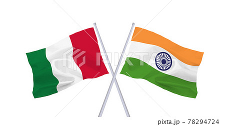 インドとイタリアの国旗