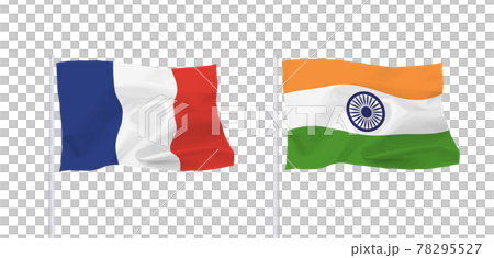印度和法國國旗 78295527