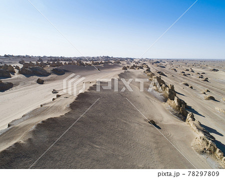 Yardang landform landscape in west of china Yardang landform landscape in west of china 78297809