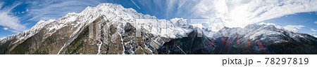 Panorama aerial view of beautiful snow mountains in Sichuan,China 78297819