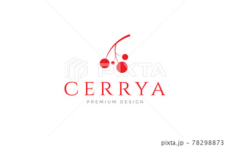 fruit fresh flat cherry logo symbol vector icon illustration graphic design 78298873