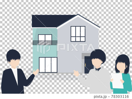 家・相談・見学・交渉・契約のイラスト素材 78303116