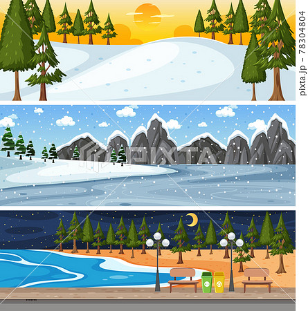 Set of different nature horizontal scenes Set of different nature horizontal scenes 78304804