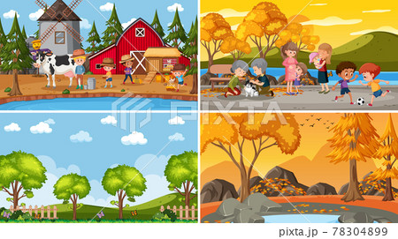 Set of different nature background scenes 78304899