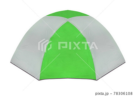 green tent isolated on white background 78306108