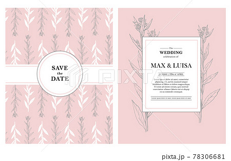 Vintage wedding set with botanical. Wedding invitation, save the date, reception card. Wedding concept. Floral poster, invite. Vintage wedding set with botanical. Wedding invitation, save the date, reception card. Wedding concept. Floral poster, invite. 78306681