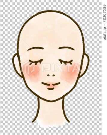 正面を向いて目を閉じた若い女性の顔イラスト 髪なし のイラスト素材 7075 正面を向いて目を閉じた若い女性の顔イラスト 髪なし のイラスト素材 7075