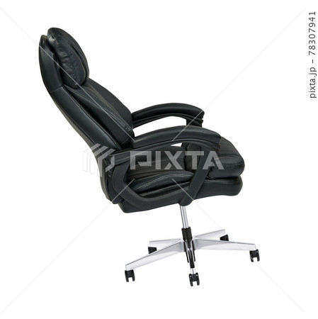 Black leather office chair isolated 78307941