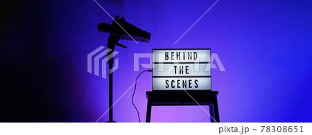 Behind the scenes letterboard text on Lightbox or Cinema Light box. 78308651