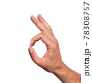 Hand OK sign isolated on white background 78308757
