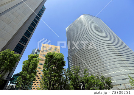 東京　汐留の都市風景　東京汐留ビルディングと電通本社ビル 78309251