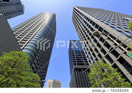 東京　汐留の都市風景　東京ツインパークスと日本通運本社ビル 78309264