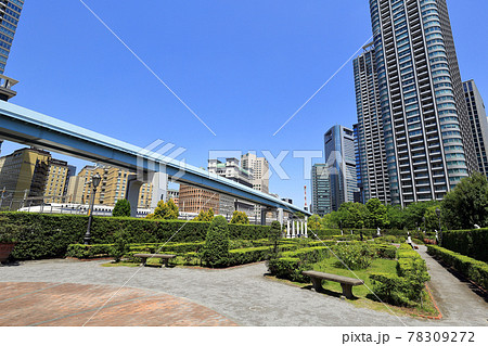 東京 汐留のビル群とイタリア公園 東京 汐留のビル群とイタリア公園 78309272