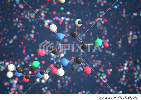 Fluorouracil molecule. Conceptual molecular model. Chemical 3d rendering 78309668